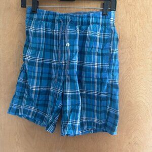 Women's Blue Plaid Boxer Shorts Size S